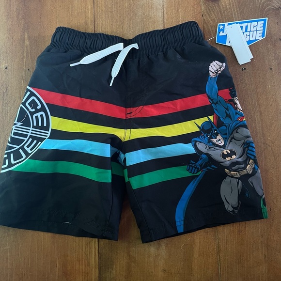 NWT Justice League Boys Batman Superman Swim Trunk Shorts - Picture 5 of 6